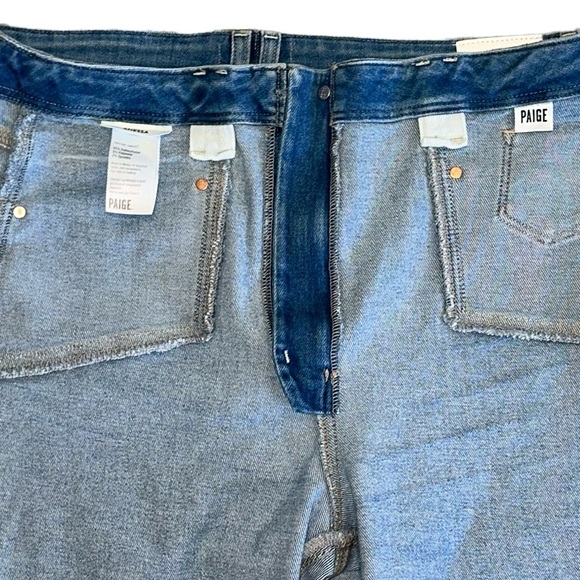 Paige Anessa Sunnie Distressed High Rise Wide Leg Crop Jeans 32 NWT New - Picture 11 of 16